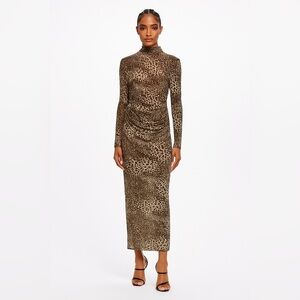 Zara Brown Tan Maxi Pencil Dress Cocktail